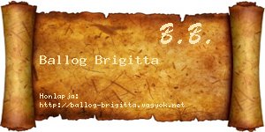Ballog Brigitta névjegykártya